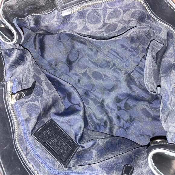 Coach Hampton Carryall Black Leather Shoulder Bag - Picture 7 of 8